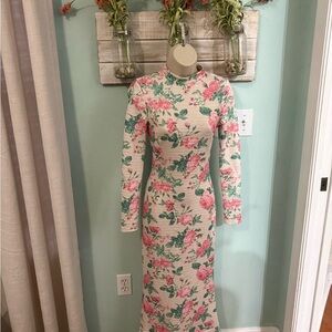 Chic Floral Long Sleeve Dress